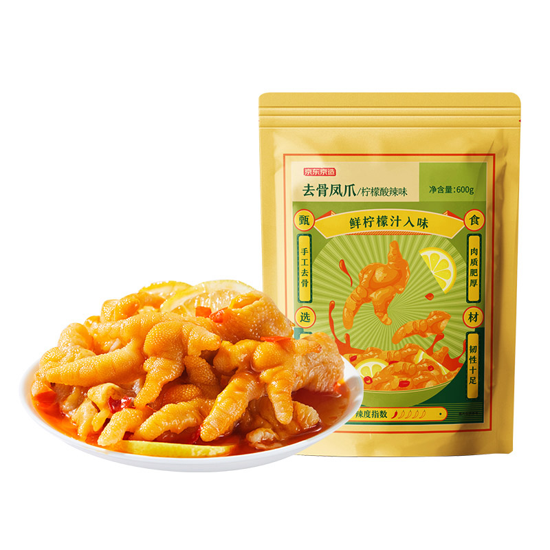 京东京造 柠檬酸辣味去骨凤爪600g